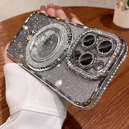 Stand Case for iPhone 16 Pro Max, Luxury Bling Sparkly Diamond with Camera Protector.